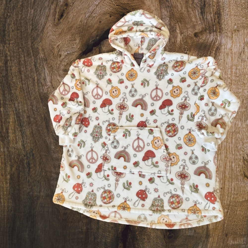 Floral Patterned Hooded Women's Pullover